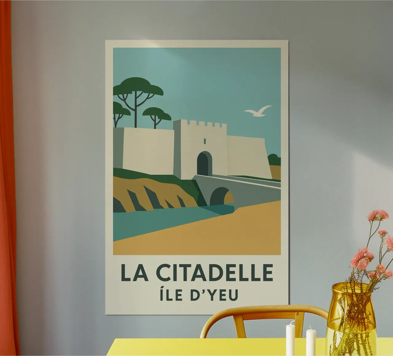 La Citadelle - Fortezza grafica sull'isola di Yeu carta hahnemühle da JETLAG | affiches voyage