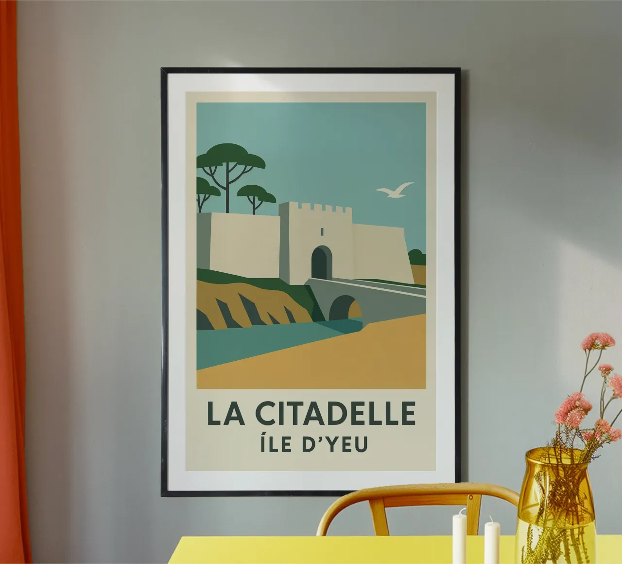 La Citadelle - Fortezza grafica sull'isola di Yeu carta hahnemühle da JETLAG | affiches voyage