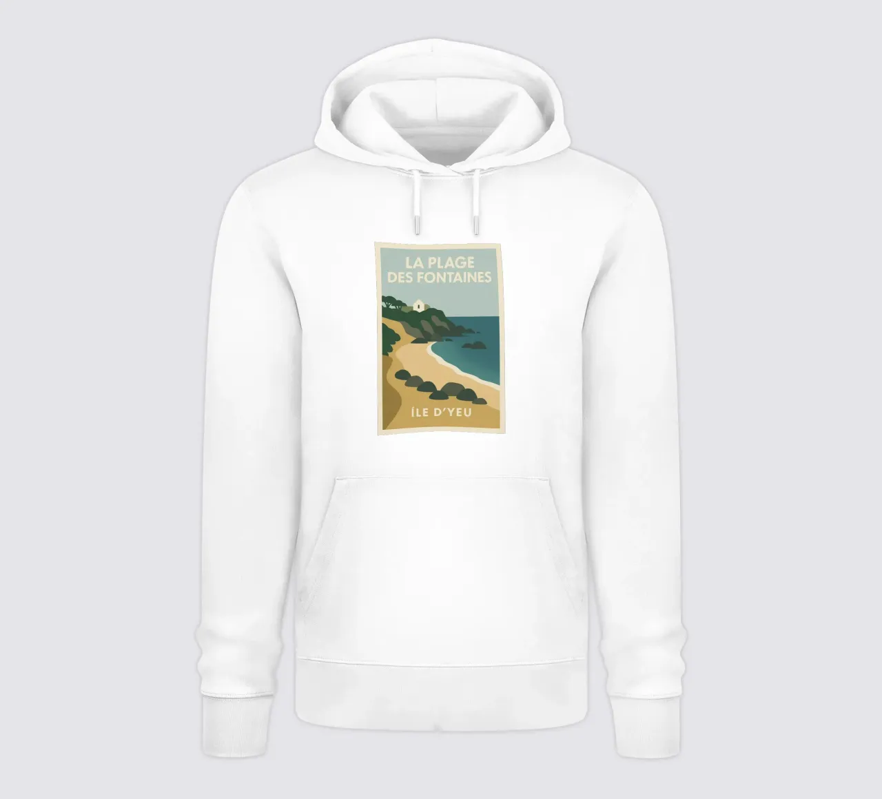 La Plage des Fontaines - Île d'Yeu felpa con cappuccio da JETLAG | affiches voyage