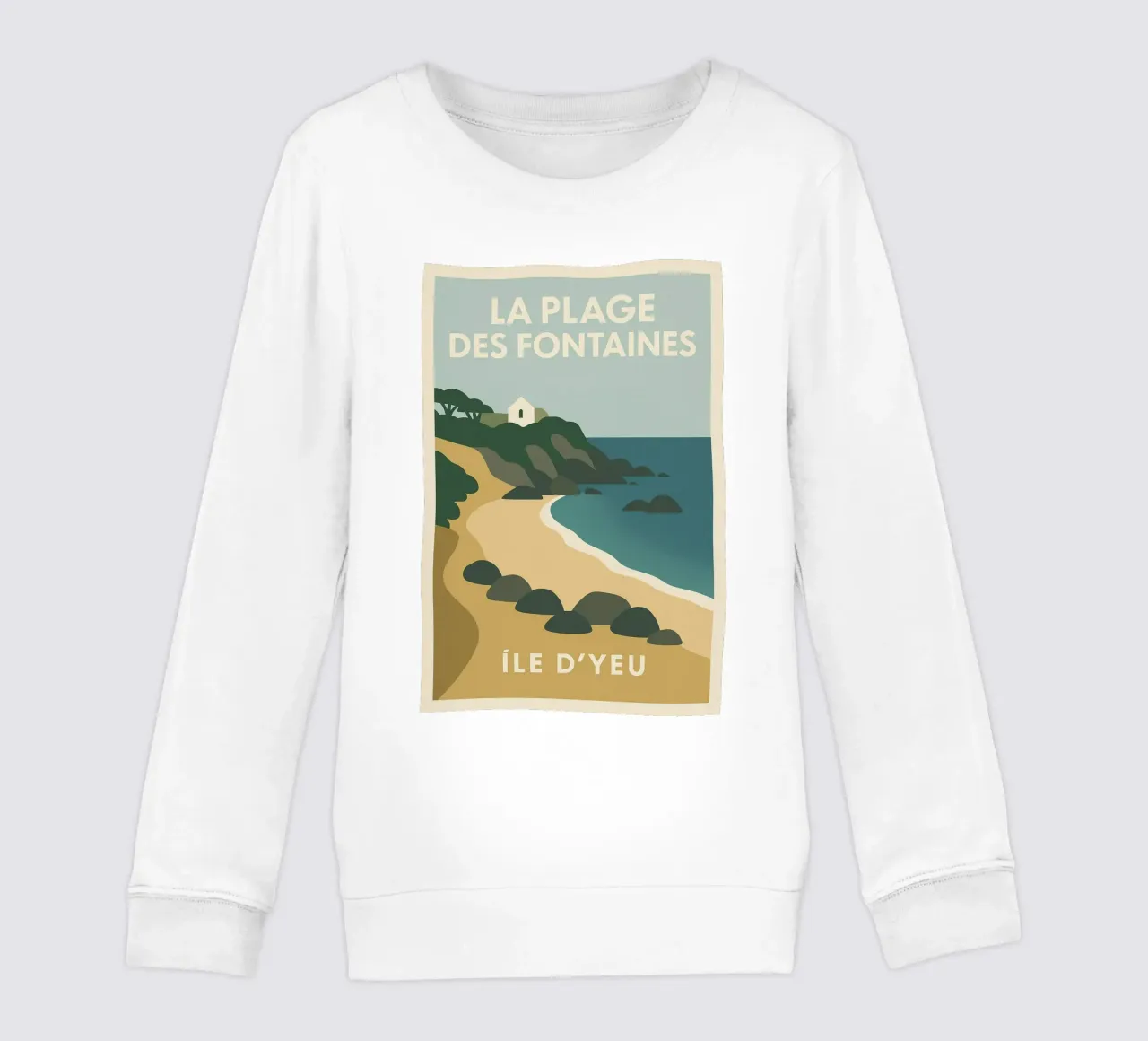 La Plage des Fontaines - Île d'Yeu felpa bambino da JETLAG | affiches voyage