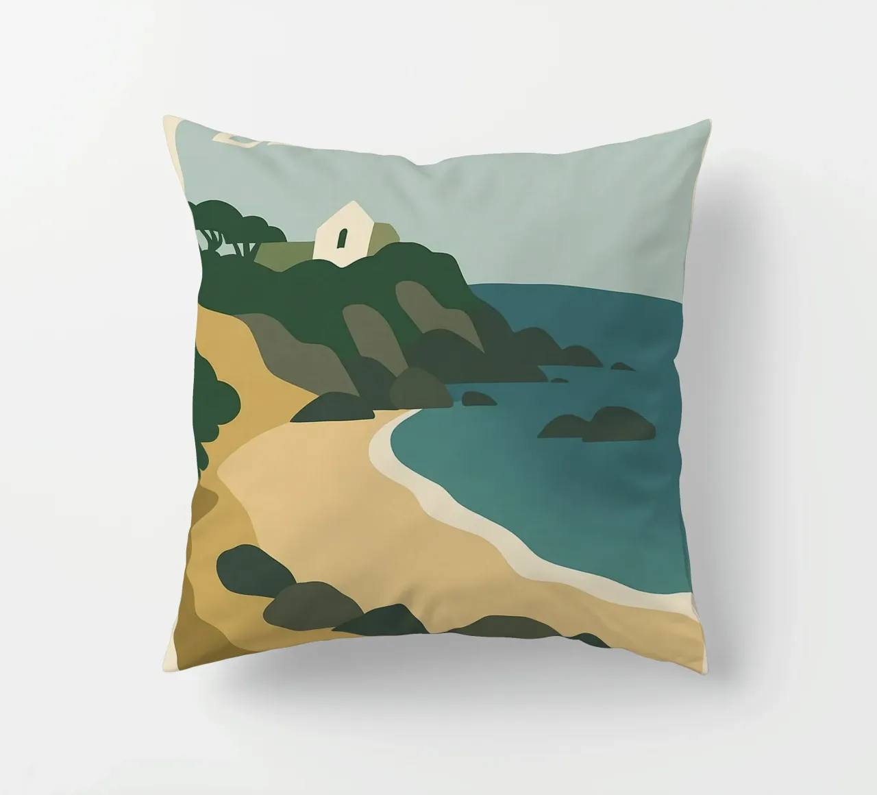 La Plage des Fontaines - Île d'Yeu cuscino da JETLAG | affiches voyage