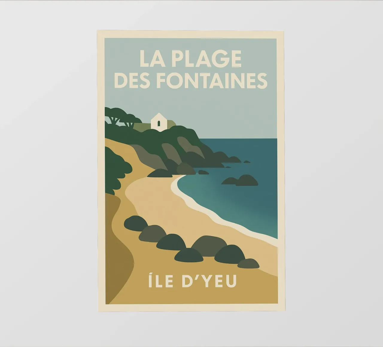 La Plage des Fontaines - Île d'Yeu pellicola backlit da JETLAG | affiches voyage