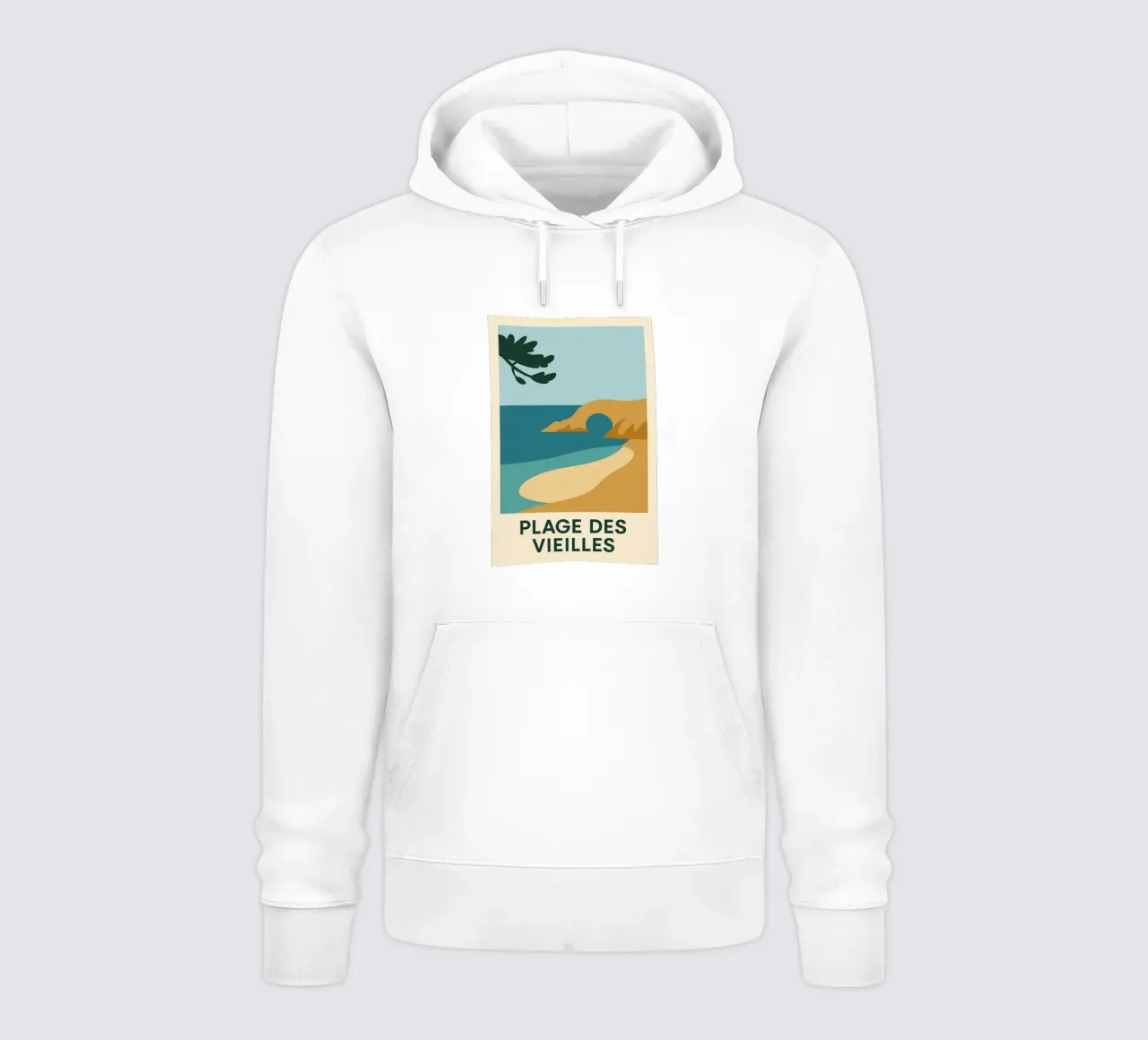 Plage des Vieilles - Una fuga grafica sull'Ile d'Yeu felpa con cappuccio da JETLAG | affiches voyage
