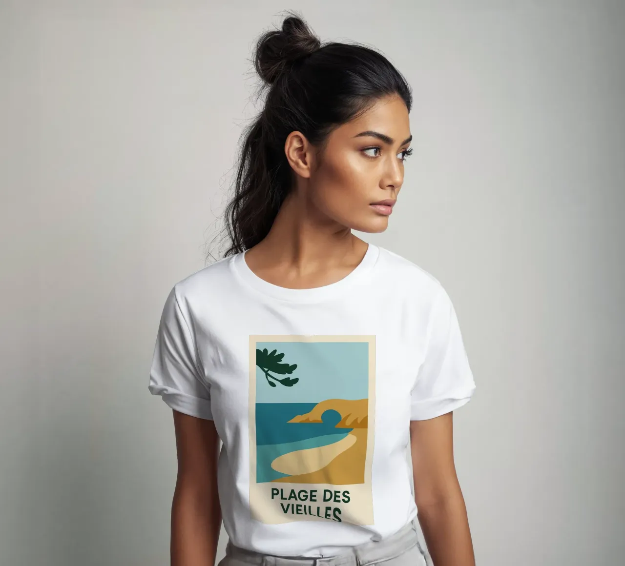 Plage des Vieilles - Una fuga grafica sull'Ile d'Yeu t-shirt da JETLAG | affiches voyage