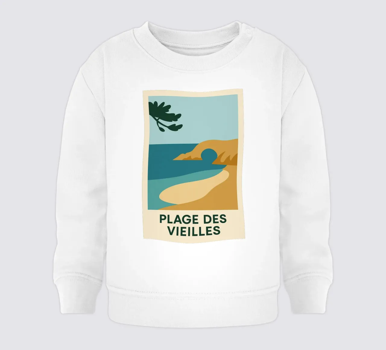 Plage des Vieilles - Una fuga grafica sull'Ile d'Yeu felpa neonato da JETLAG | affiches voyage