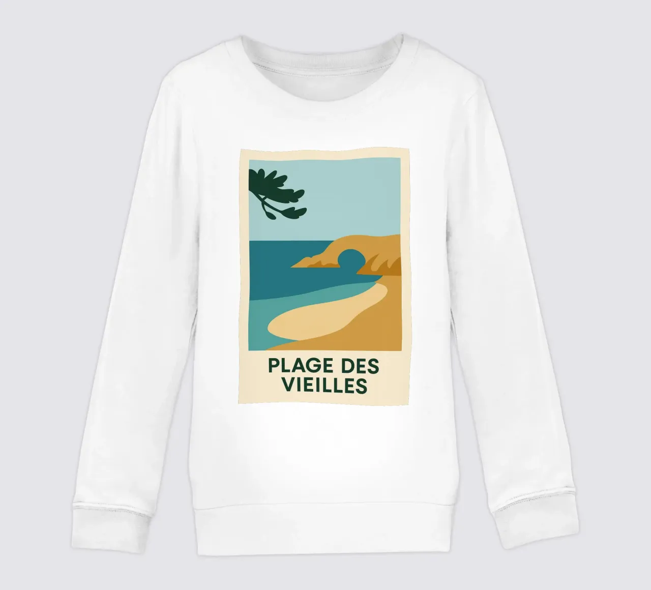 Plage des Vieilles - Una fuga grafica sull'Ile d'Yeu felpa bambino da JETLAG | affiches voyage