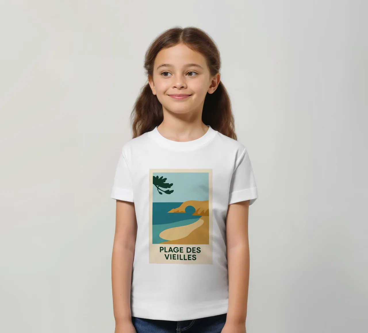 Plage des Vieilles - Una fuga grafica sull'Ile d'Yeu t-shirt bambini da JETLAG | affiches voyage