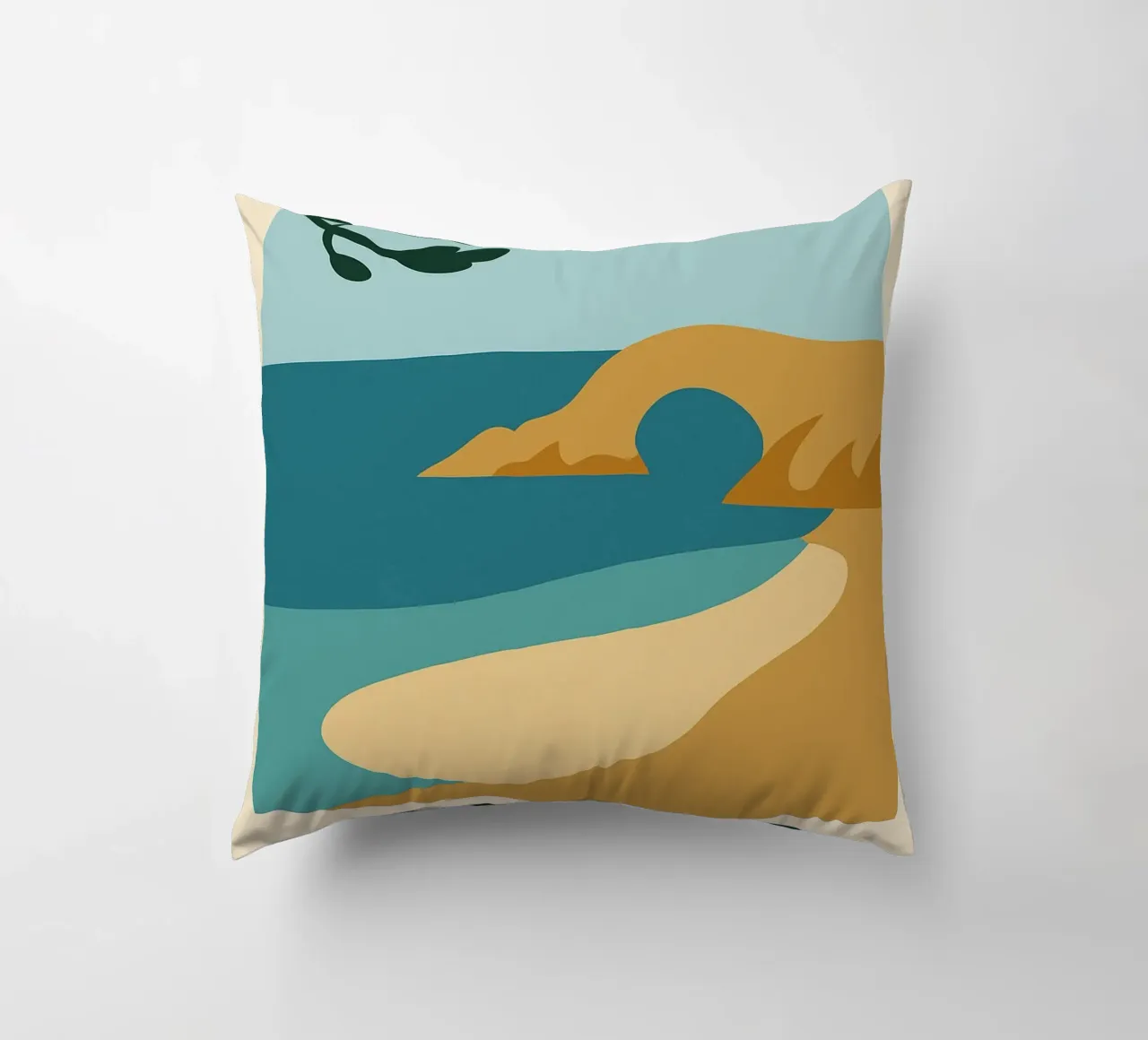 Plage des Vieilles - Una fuga grafica sull'Ile d'Yeu cuscino da JETLAG | affiches voyage