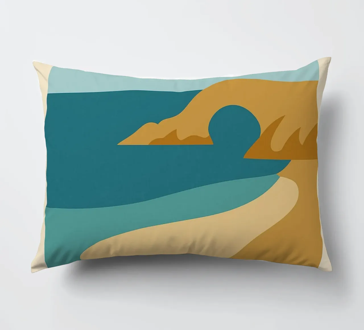 Plage des Vieilles - Una fuga grafica sull'Ile d'Yeu cuscino da JETLAG | affiches voyage