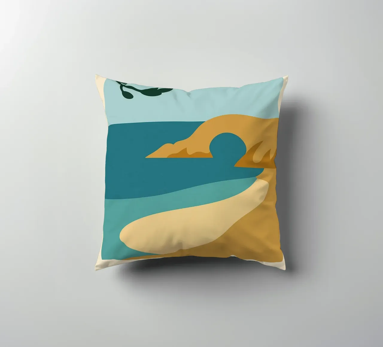 Plage des Vieilles - Una fuga grafica sull'Ile d'Yeu cuscino da JETLAG | affiches voyage