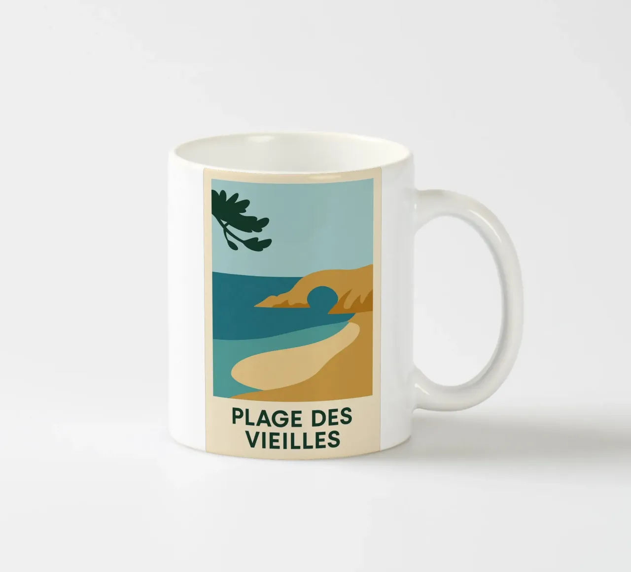 Plage des Vieilles - Una fuga grafica sull'Ile d'Yeu tazza in ceramica da JETLAG | affiches voyage