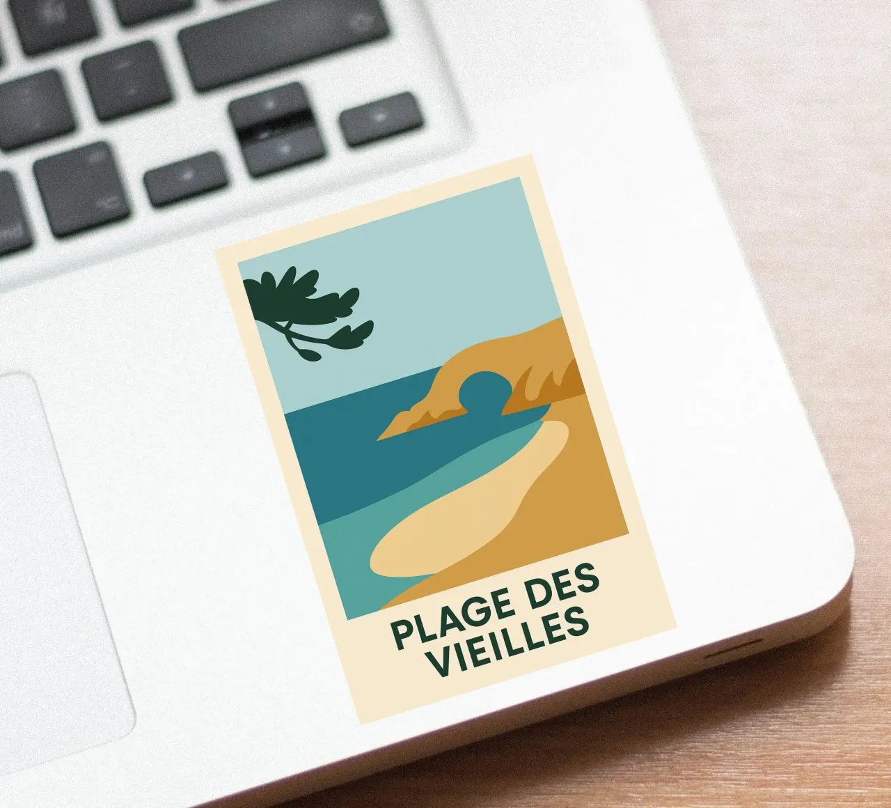 Plage des Vieilles - Una fuga grafica sull'Ile d'Yeu adesivo da JETLAG | affiches voyage