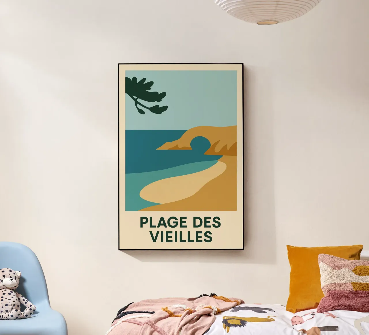 Plage des Vieilles - Una fuga grafica sull'Ile d'Yeu plexiglass da JETLAG | affiches voyage