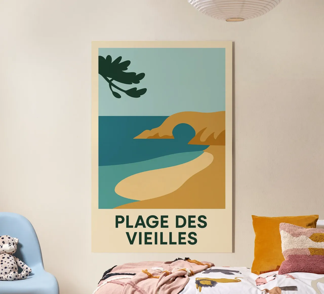 Plage des Vieilles - Una fuga grafica sull'Ile d'Yeu plexiglass da JETLAG | affiches voyage