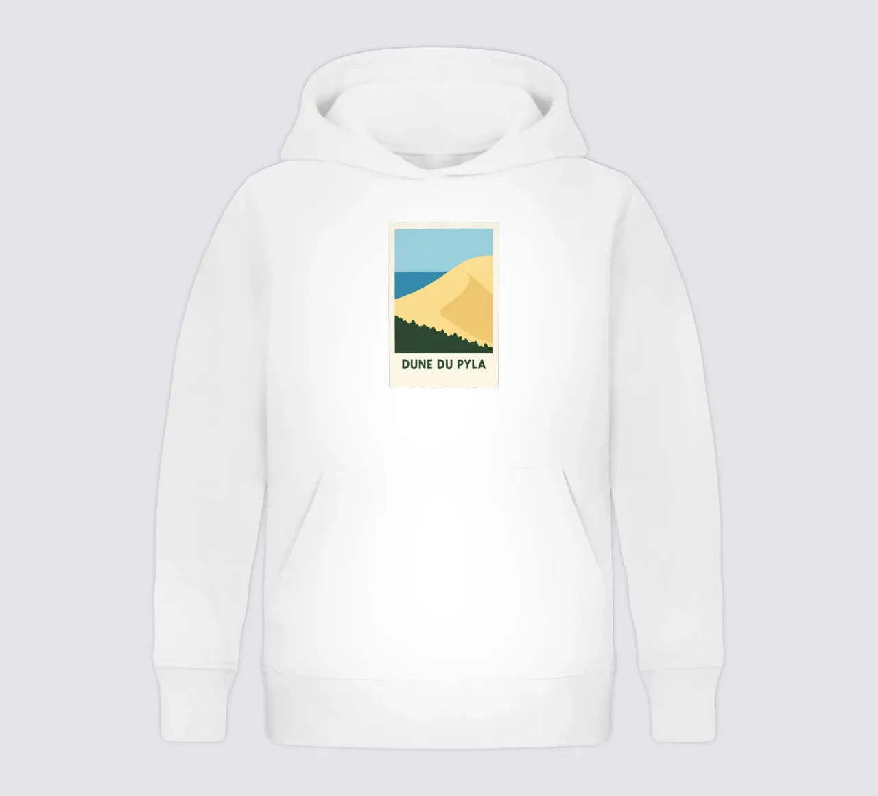Dune du Pyla - Un affioramento sabbioso e l'orizzonte dell'oceano felpa bambino con cappuccio da JETLAG | affiches voyage