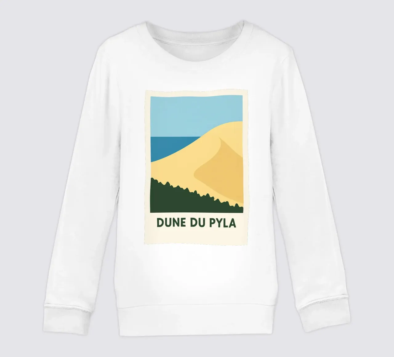 Dune du Pyla - Un affioramento sabbioso e l'orizzonte dell'oceano felpa bambino da JETLAG | affiches voyage