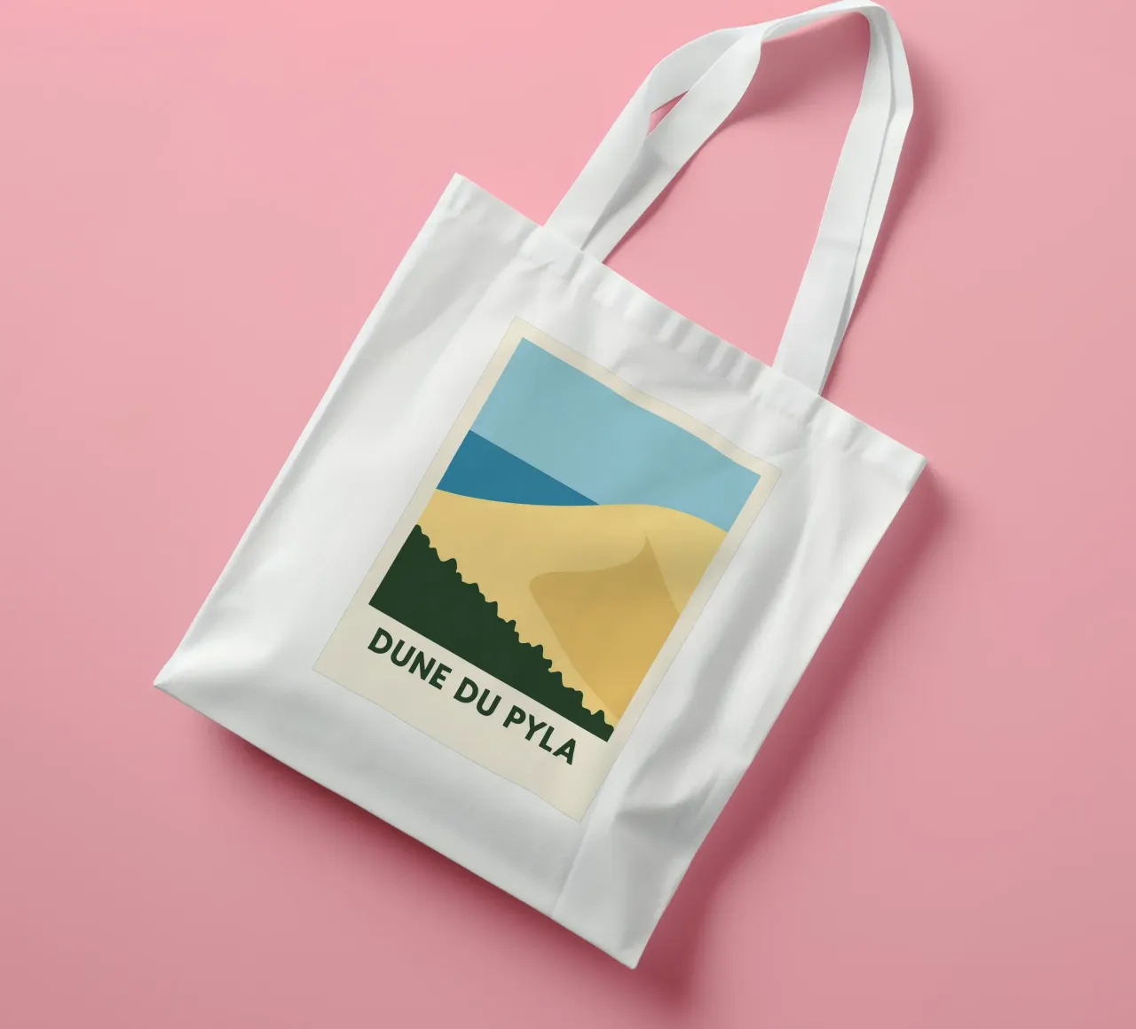 Dune du Pyla - Un affioramento sabbioso e l'orizzonte dell'oceano borsa in juta da JETLAG | affiches voyage