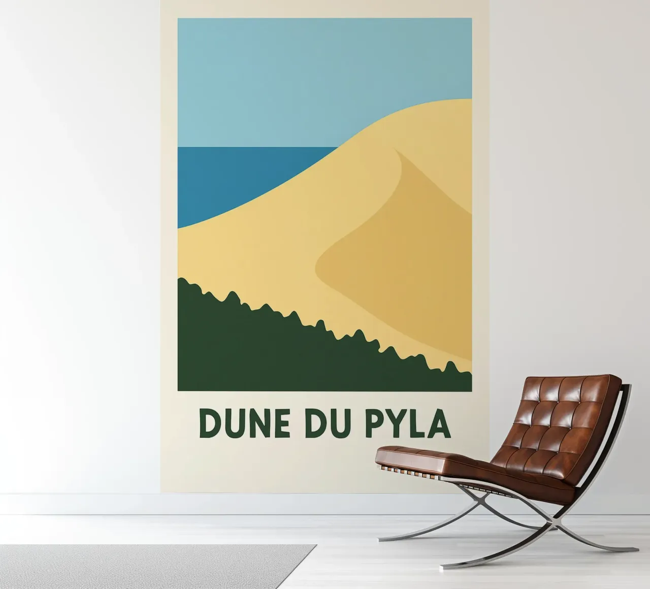 Dune du Pyla - Un afloramiento arenoso y un horizonte oceánico papel para pared de JETLAG | affiches voyage