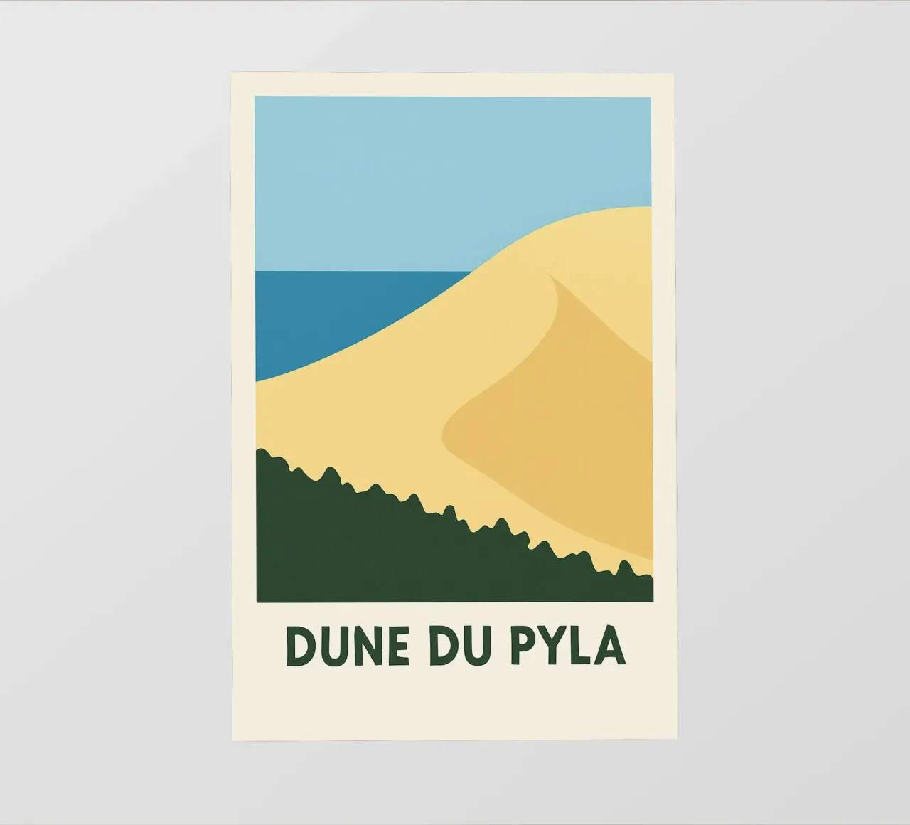 Dune du Pyla - Un affioramento sabbioso e l'orizzonte dell'oceano telo in pvc da JETLAG | affiches voyage