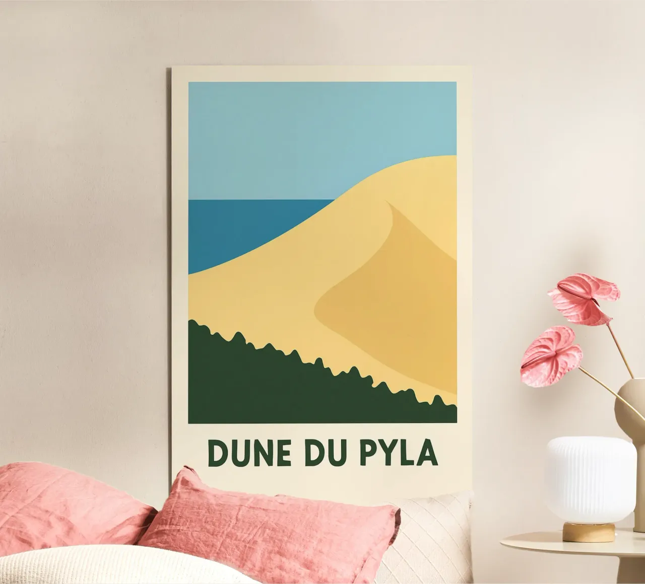 Dune du Pyla - Un affioramento sabbioso e l'orizzonte dell'oceano alluminio dibond da JETLAG | affiches voyage