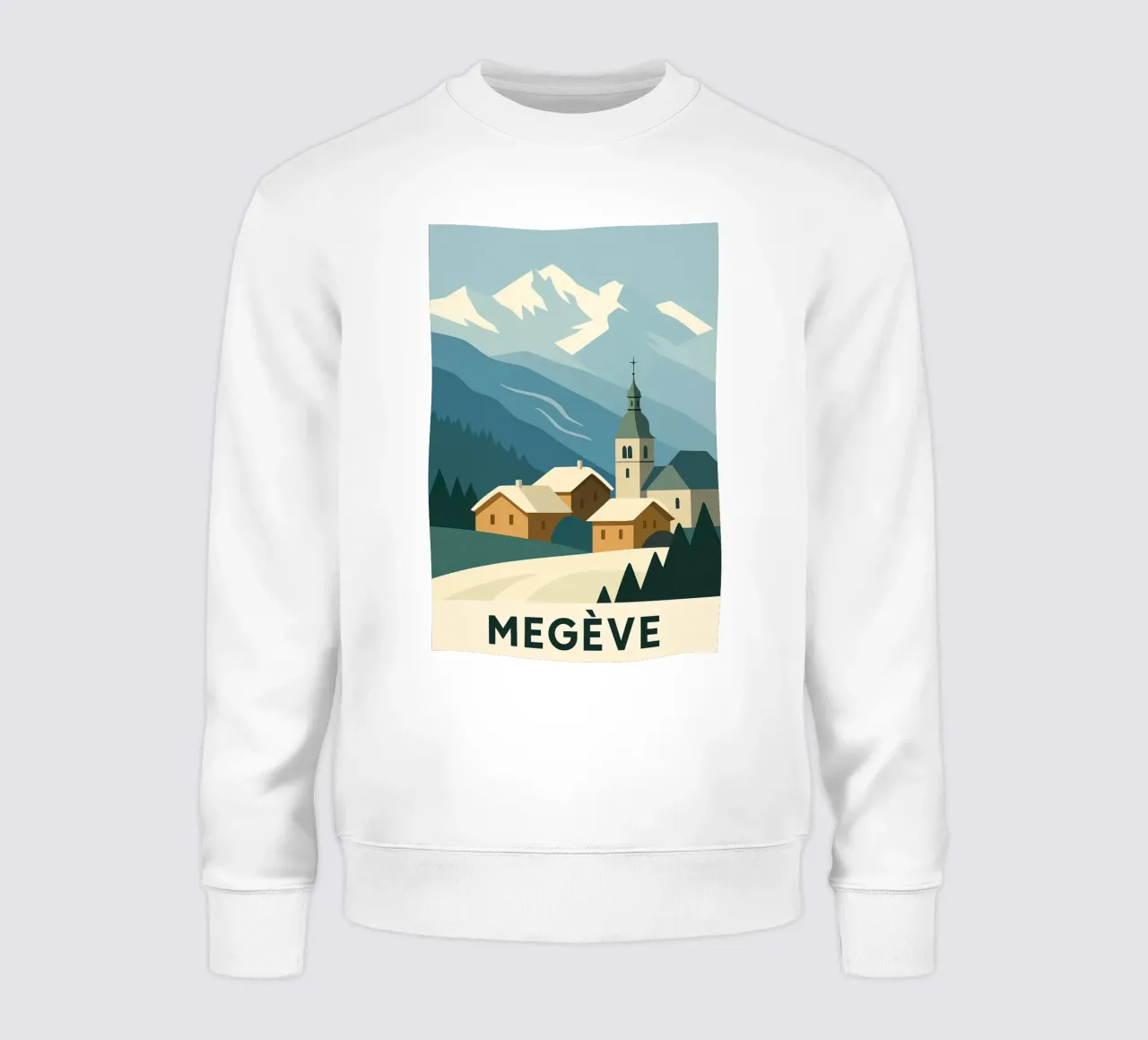 Megève - Eleganza invernale e morbidezza alpina felpa da JETLAG | affiches voyage