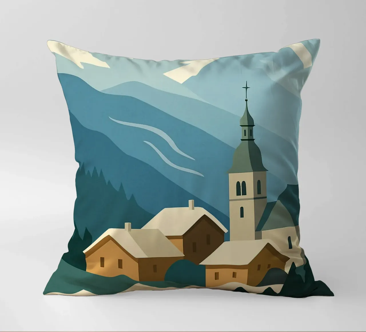 Megève - Eleganza invernale e morbidezza alpina cuscino da JETLAG | affiches voyage