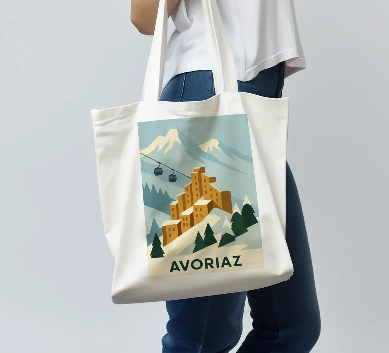 Avoriaz - The bold architecture of the Alps on display tote bag by JETLAG | affiches voyage