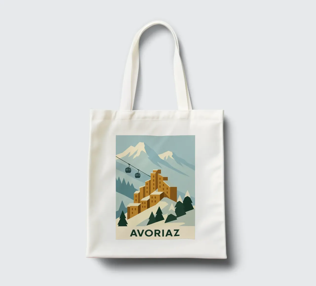 Avoriaz - The bold architecture of the Alps on display tote bag by JETLAG | affiches voyage