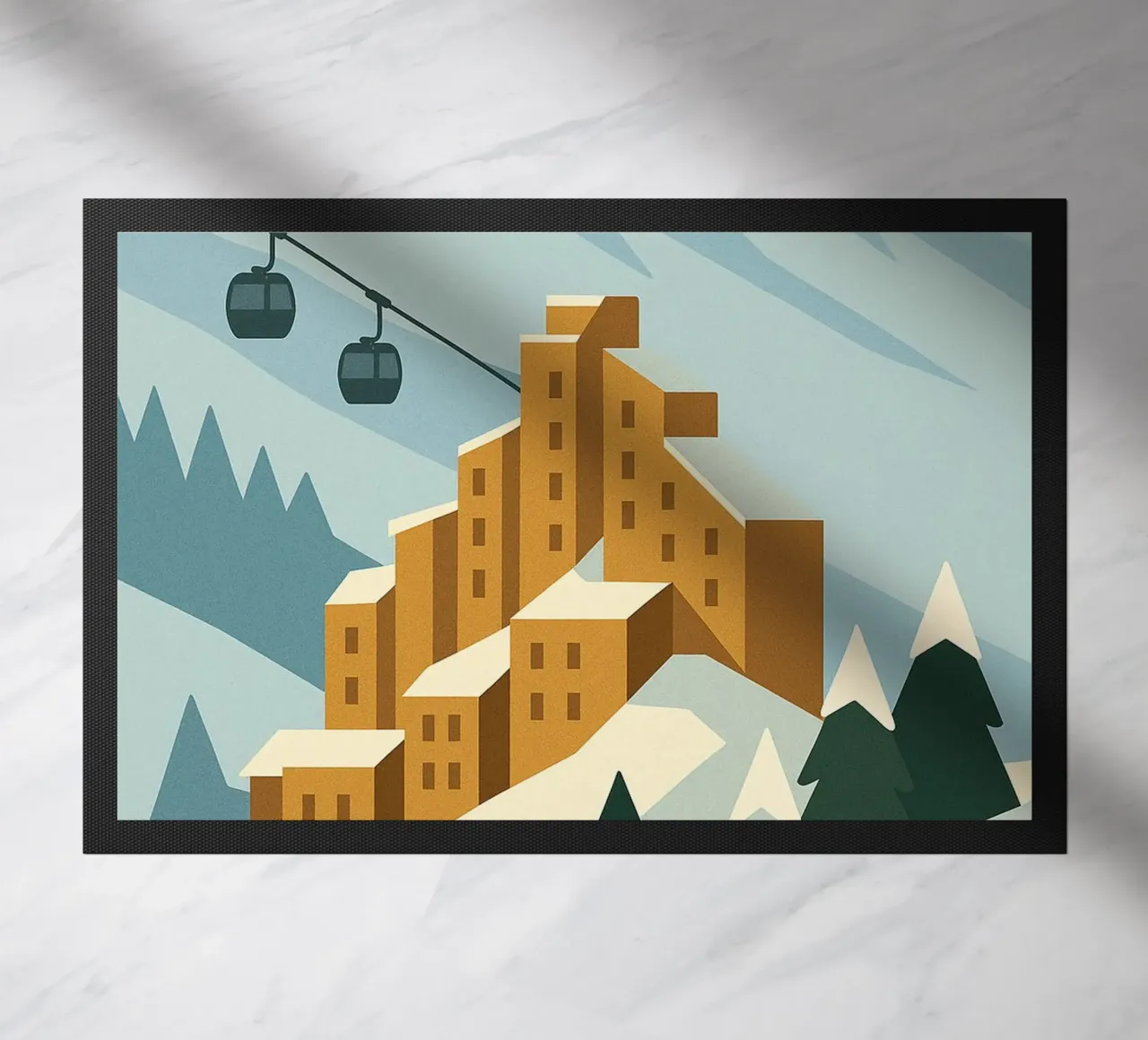 Avoriaz - The bold architecture of the Alps on display doormat by JETLAG | affiches voyage