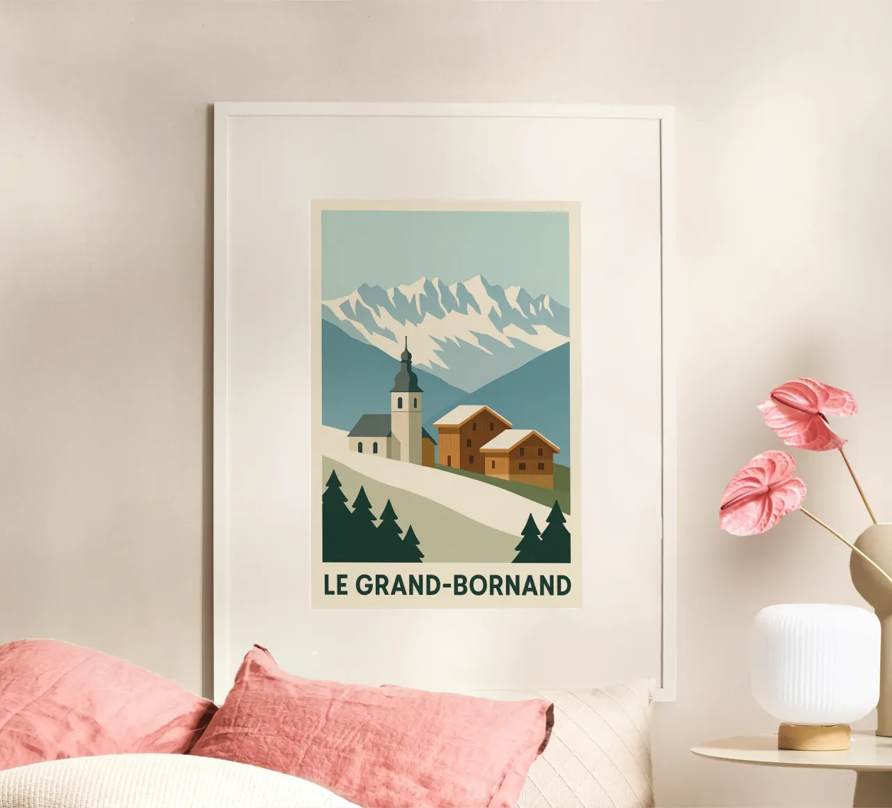 Le Grand-Bornand - serenità alpina e fascino savoiardo poster con telaio in plastica da JETLAG | affiches voyage