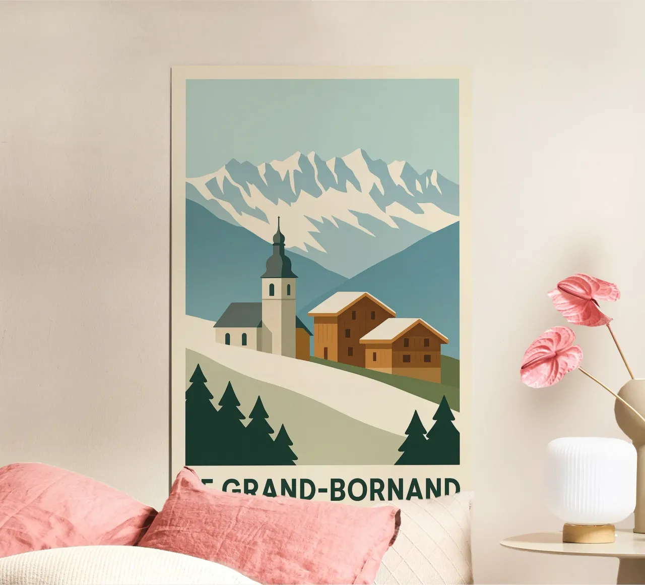 Le Grand-Bornand - serenità alpina e fascino savoiardo poster con telaio in plastica da JETLAG | affiches voyage