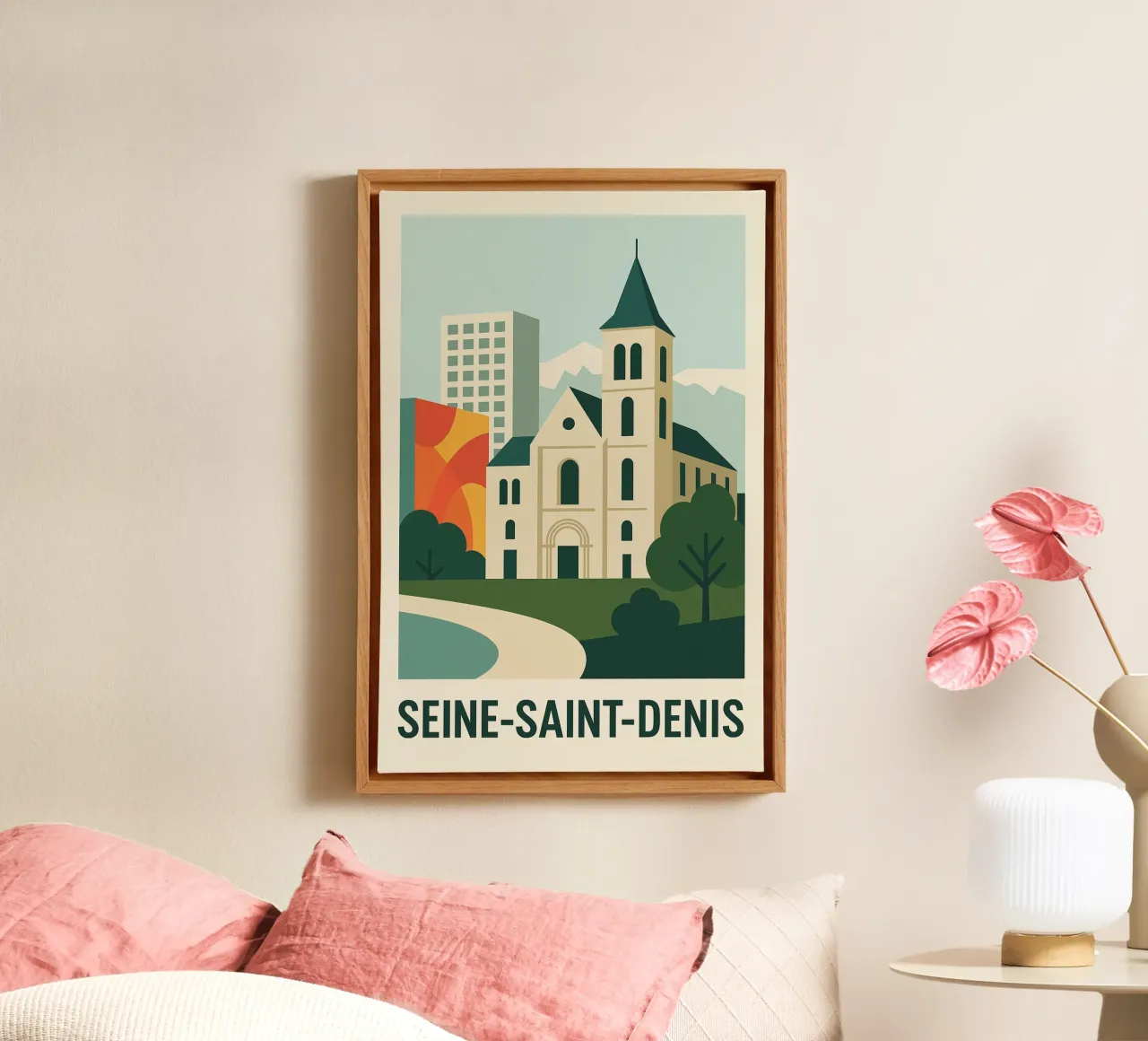 SEINE-SAINT-DENIS - Traditie & stedelijke omgeving canvas met Baklijst van JETLAG | affiches voyage