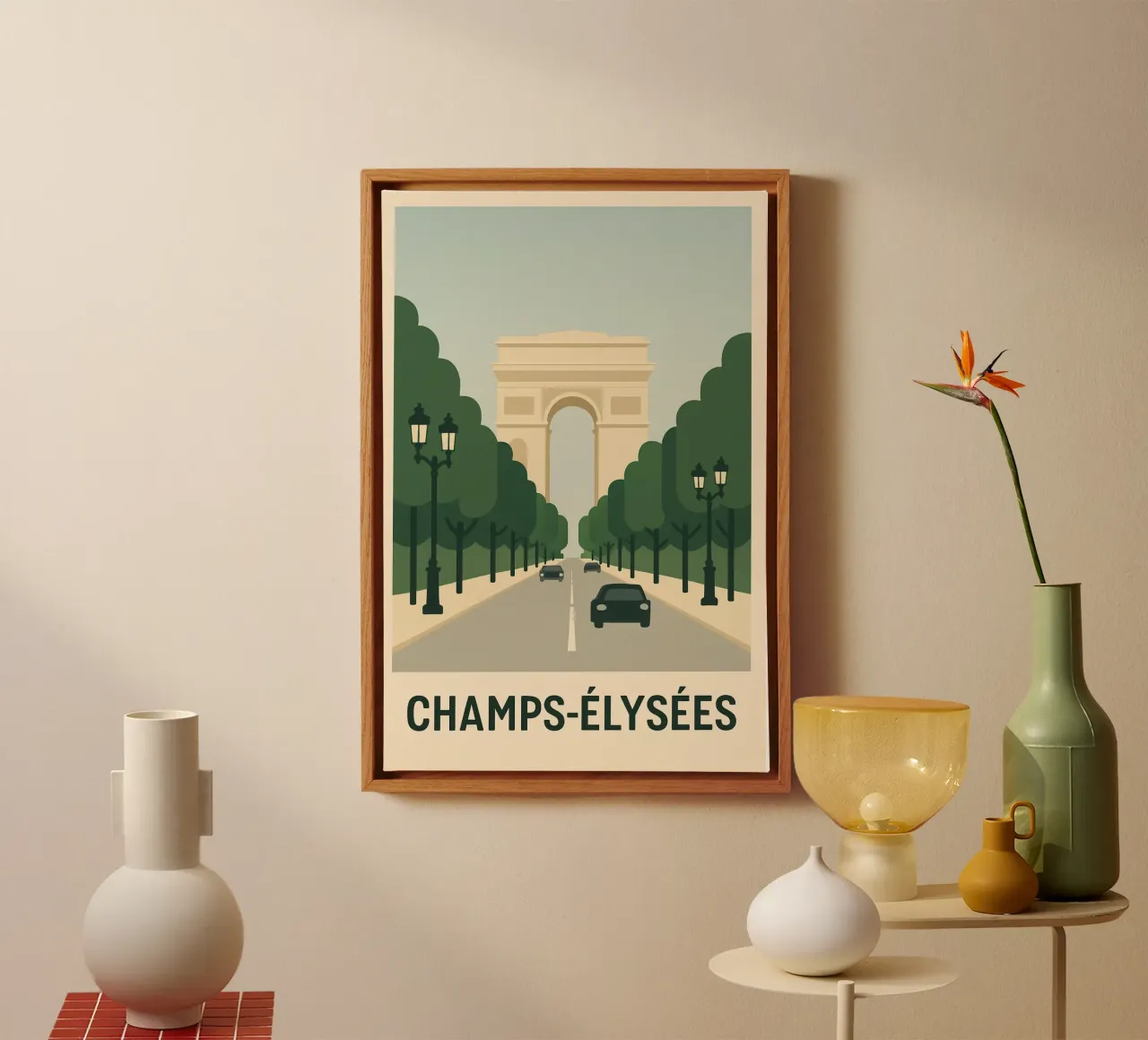 CHAMPS-ÉLYSÉES - Die berühmteste Allee der Welt Leinwand mit Schattenfugenrahmen von JETLAG | affiches voyage