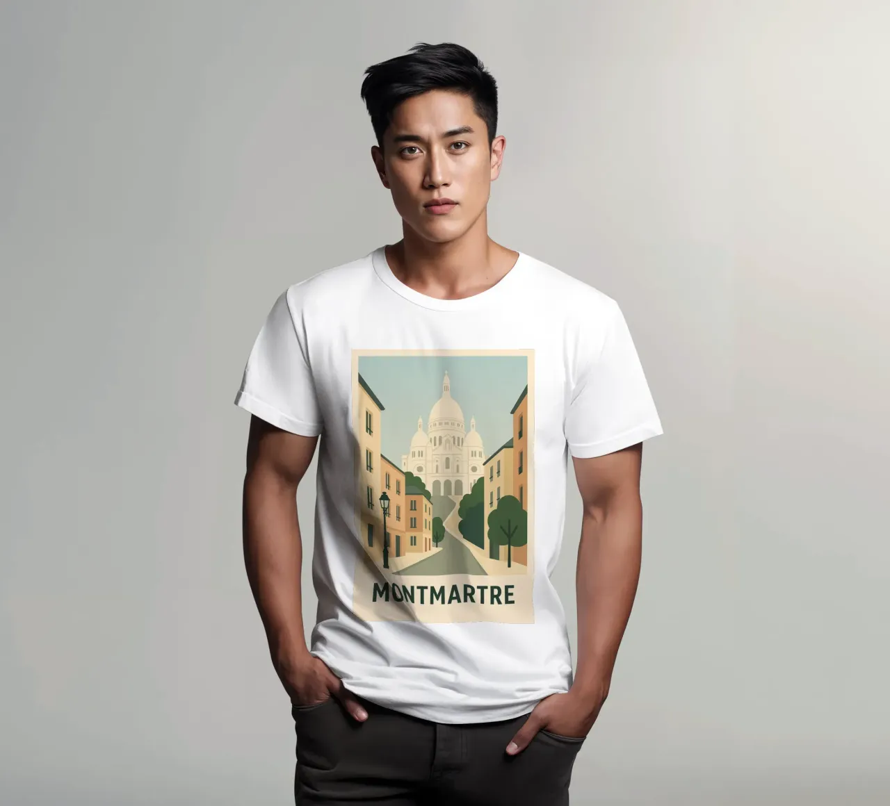 MONTMARTRE – Une montée vers l’éternel t-shirt de JETLAG | affiches voyage