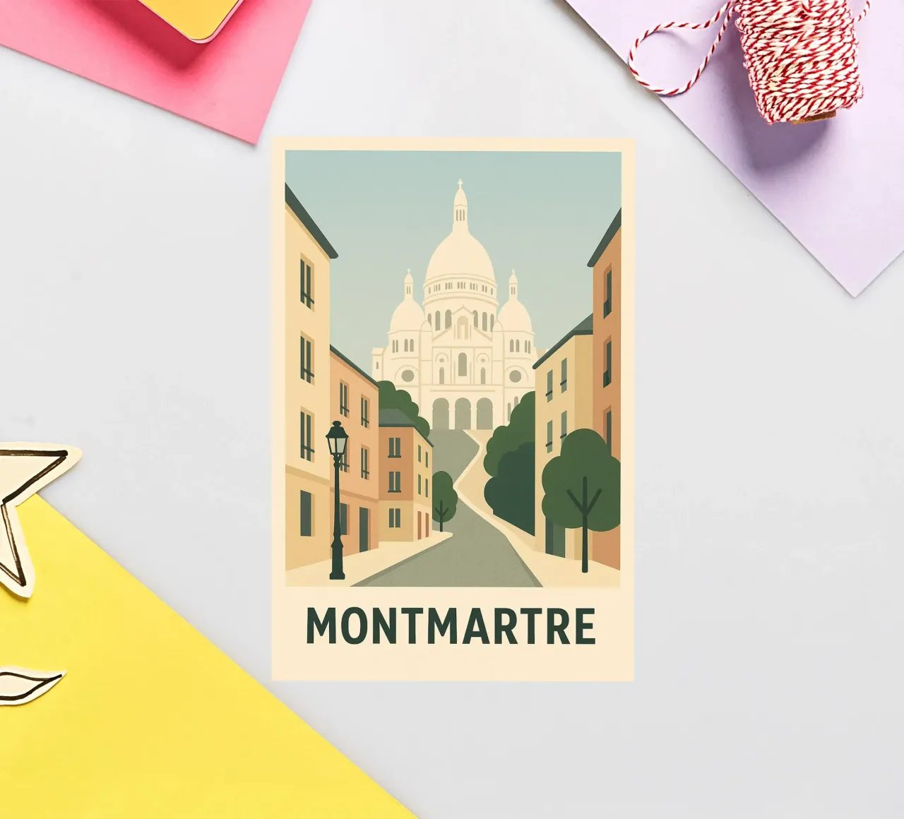 MONTMARTRE – Une montée vers l’éternel autocollant de JETLAG | affiches voyage