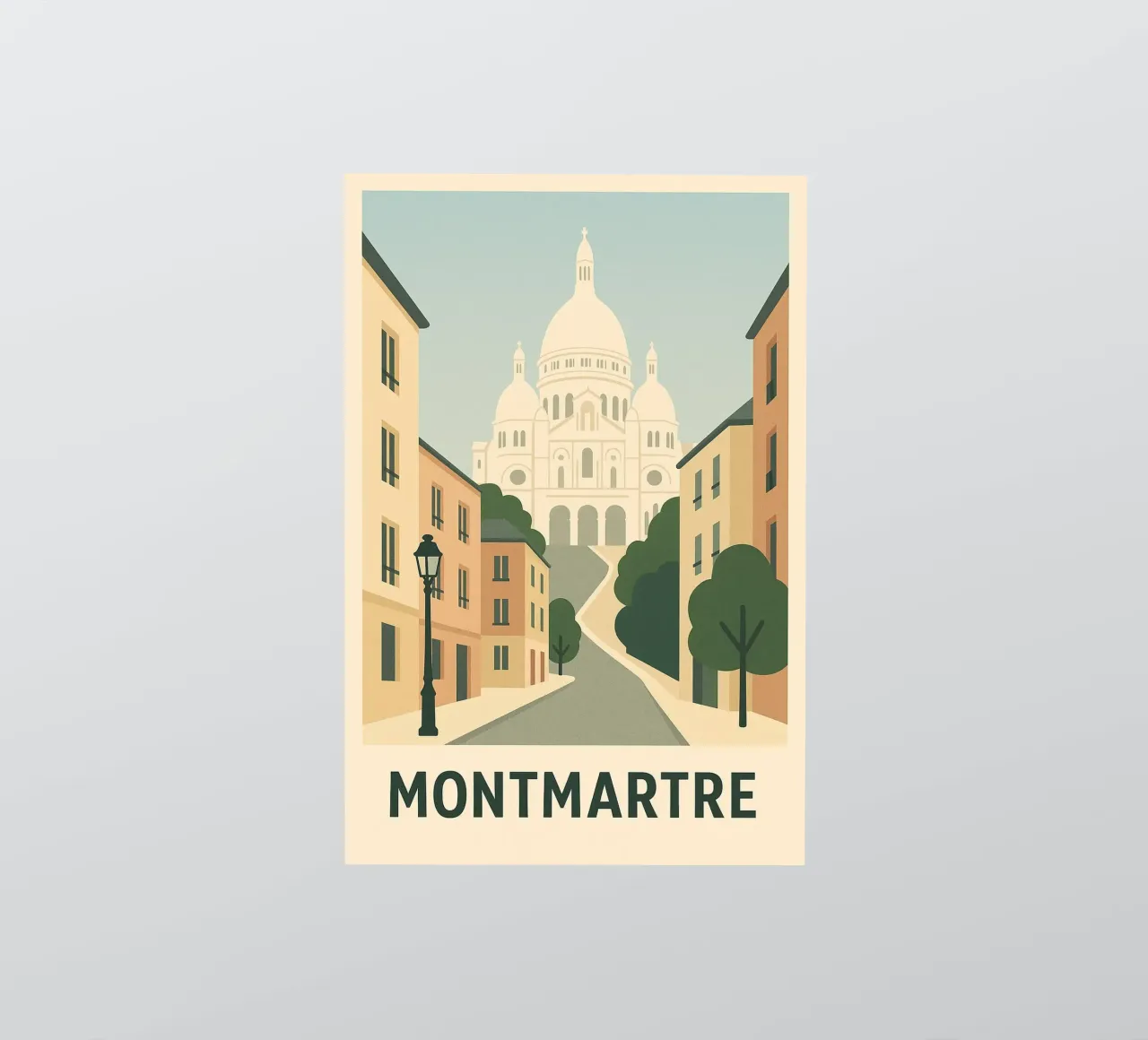 MONTMARTRE – Une montée vers l’éternel autocollant de JETLAG | affiches voyage