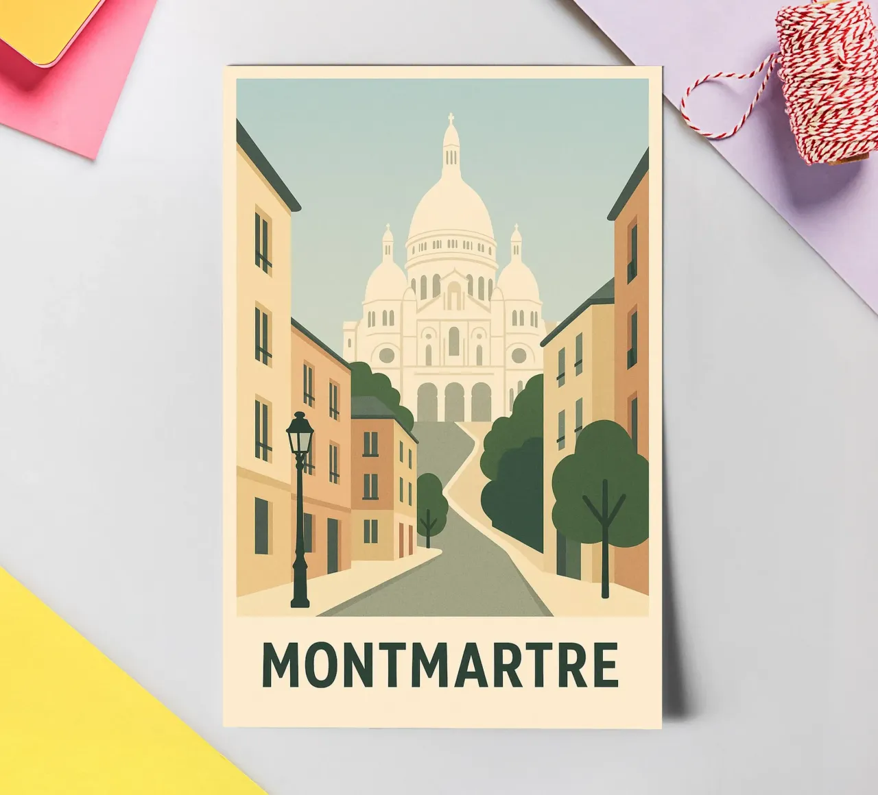 MONTMARTRE – Une montée vers l’éternel planche autocollant de JETLAG | affiches voyage