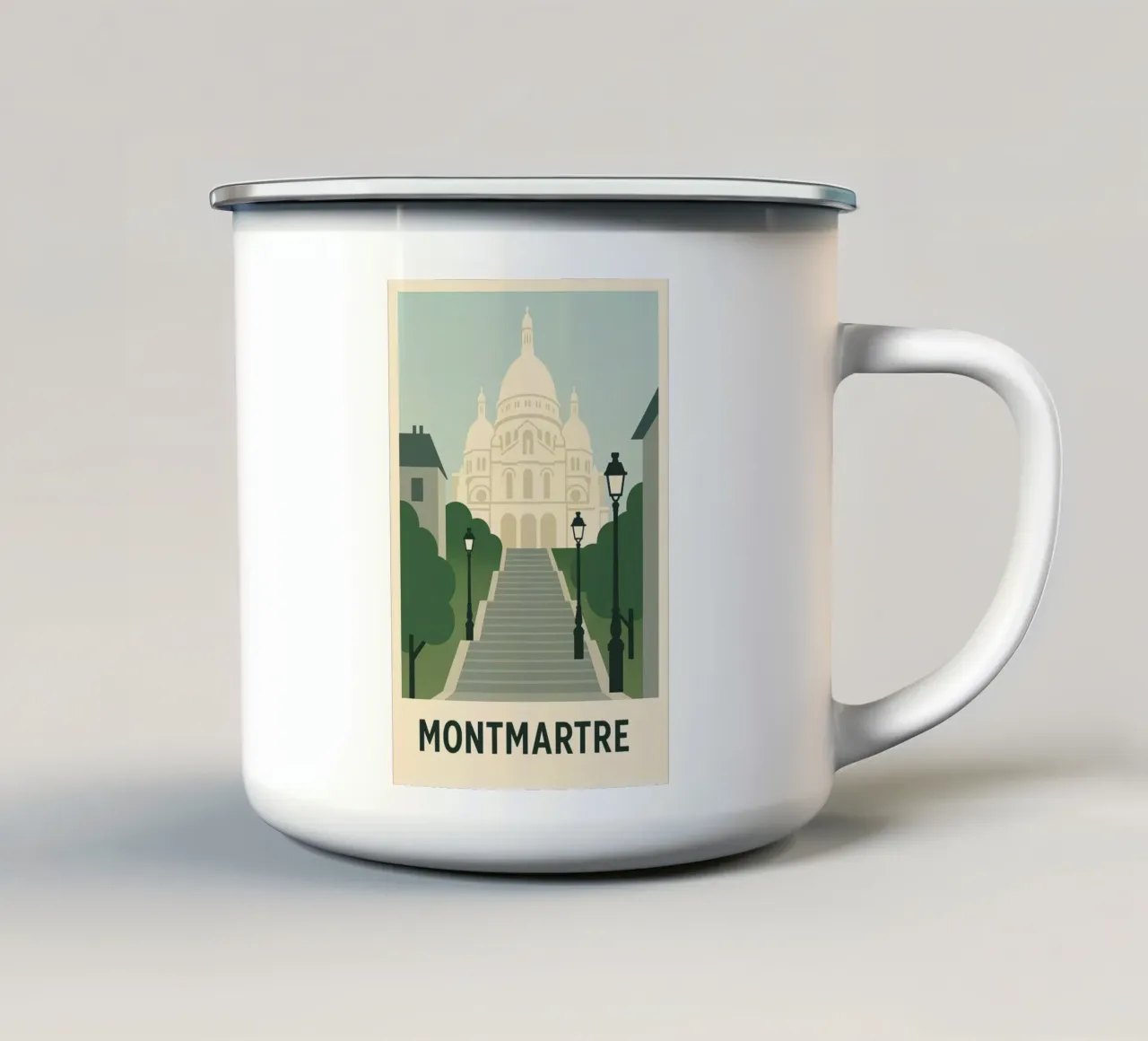 MONTMARTRE - L'anima bohémien di Parigi tazza in smalto da JETLAG | affiches voyage