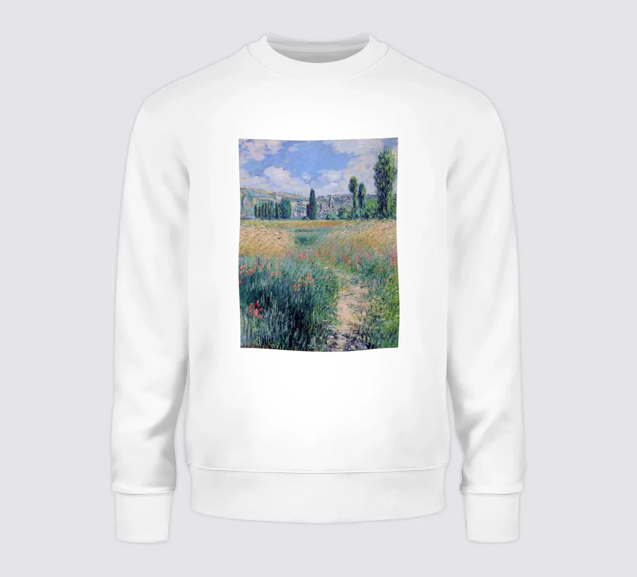 papaveri prato campagna idilliaca claude monet felpa da belong shop