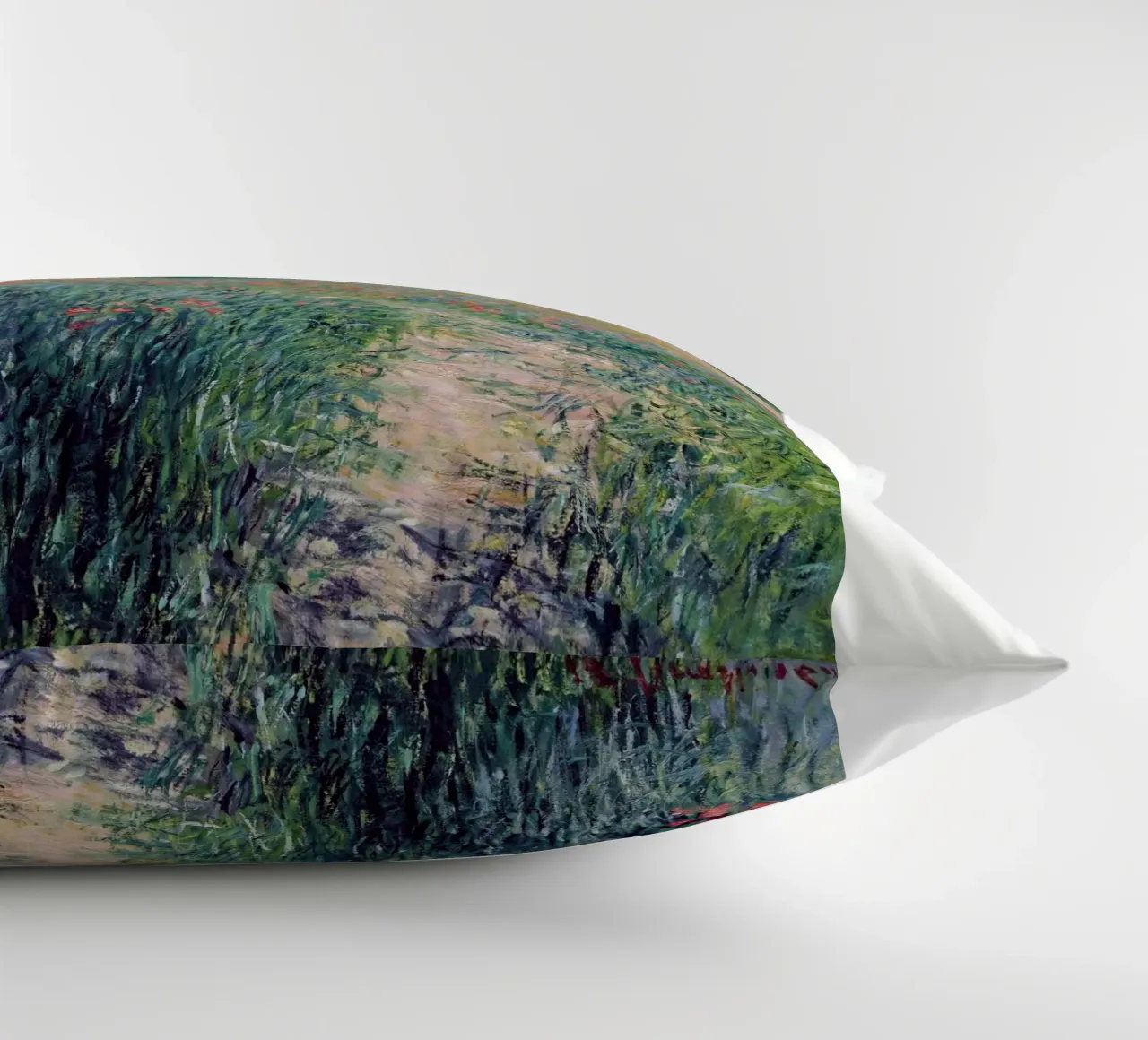 poppies meadow countryside idyllic claude monet decorative cushion by belong shop