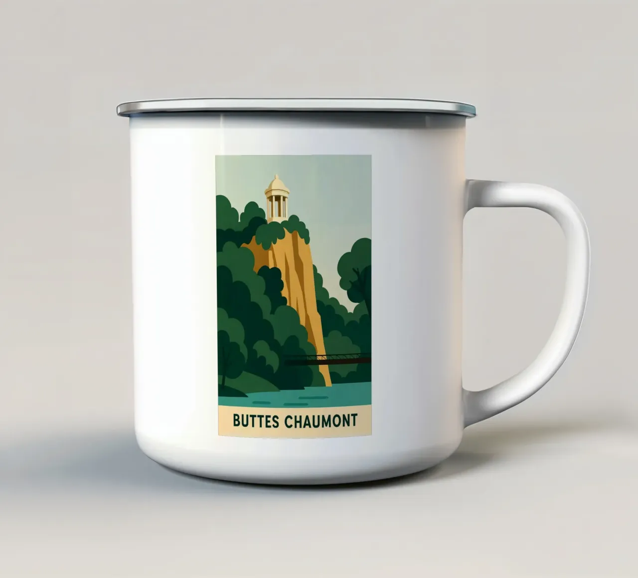 BUTTES CHAUMONT - Fuga nel cuore di Parigi tazza in smalto da JETLAG | affiches voyage