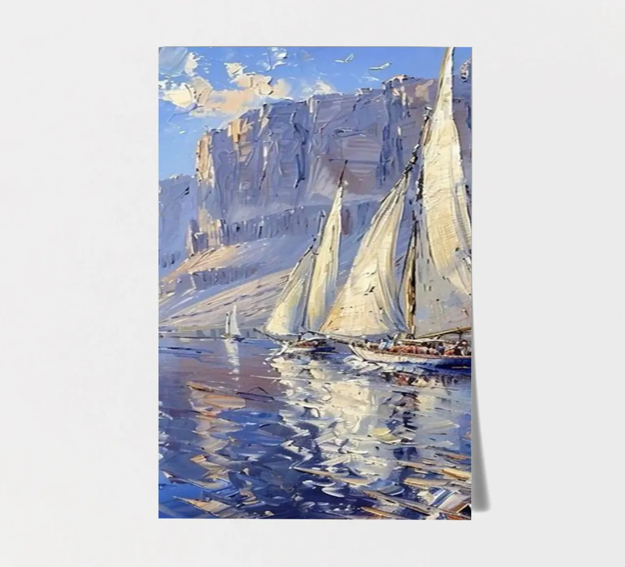 voir les magnifiques voiliers et les falaises de Claude Monet planche autocollant de belong shop