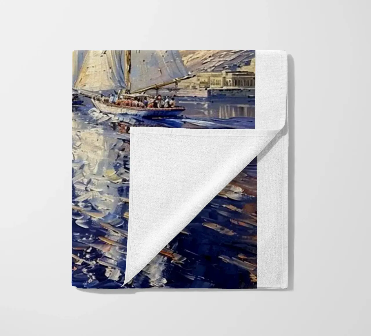 voir les magnifiques voiliers et les falaises de Claude Monet serviette de plage de belong shop