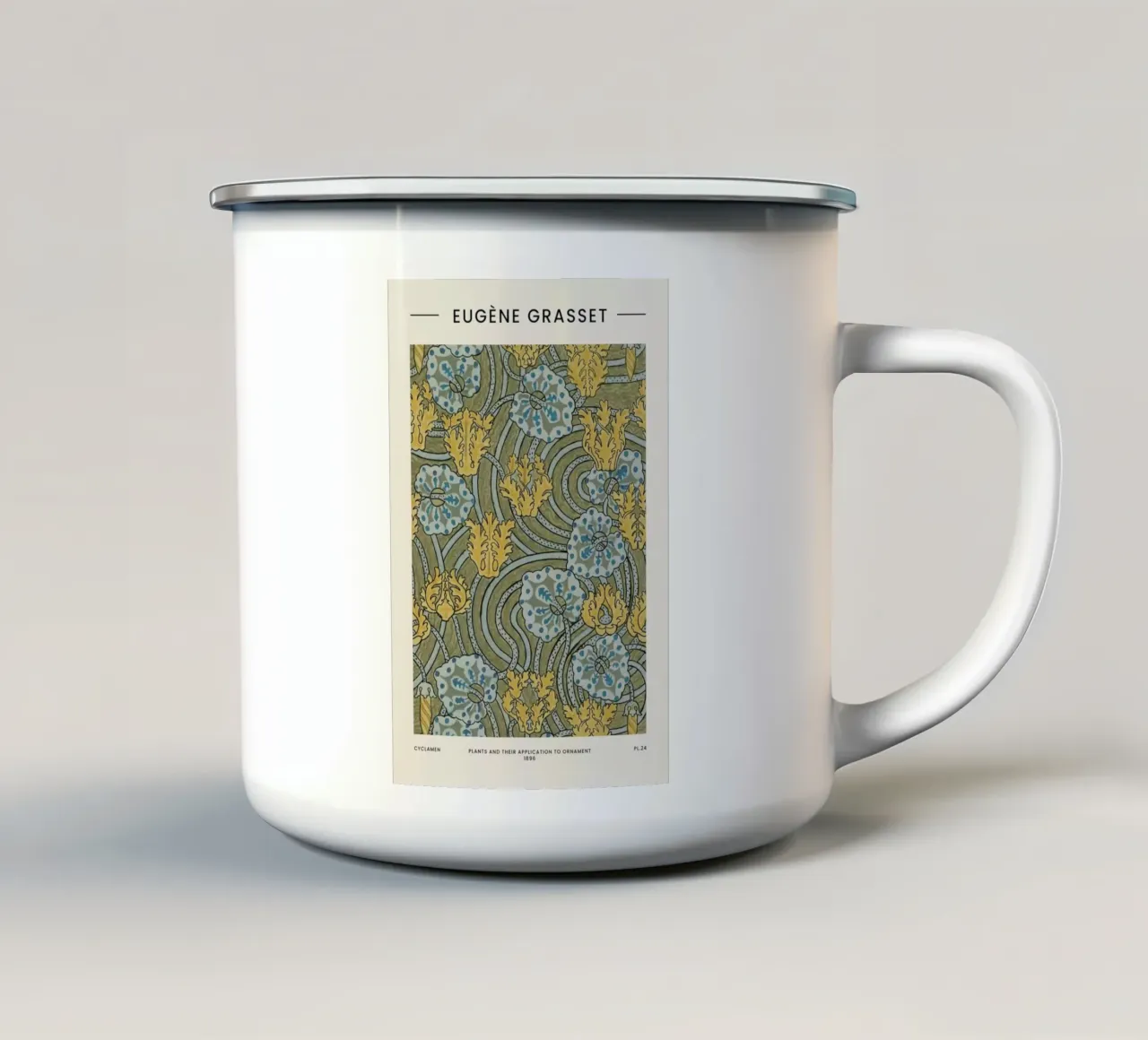 Grasset - Cyclamen tazza in smalto da Vintage by JUNIQE