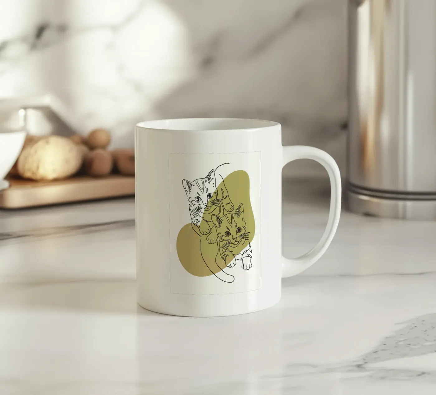 Two Kittens ceramic mug by RELAXING TOUCH