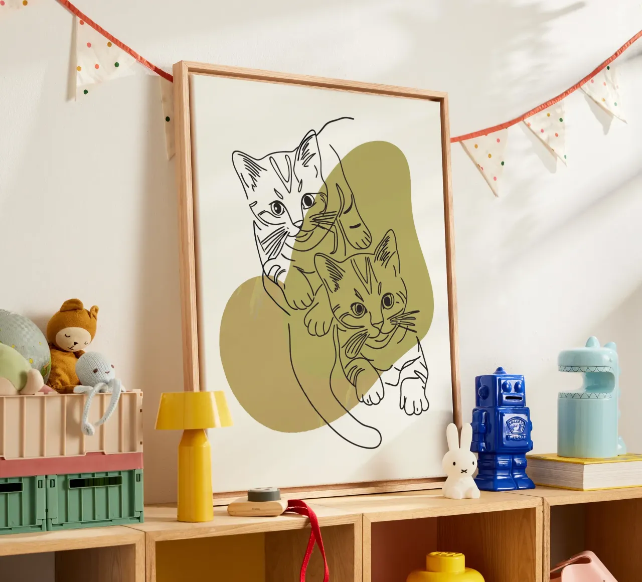 Zwei Kätzchen Leinwand mit Schattenfugenrahmen von RELAXING TOUCH