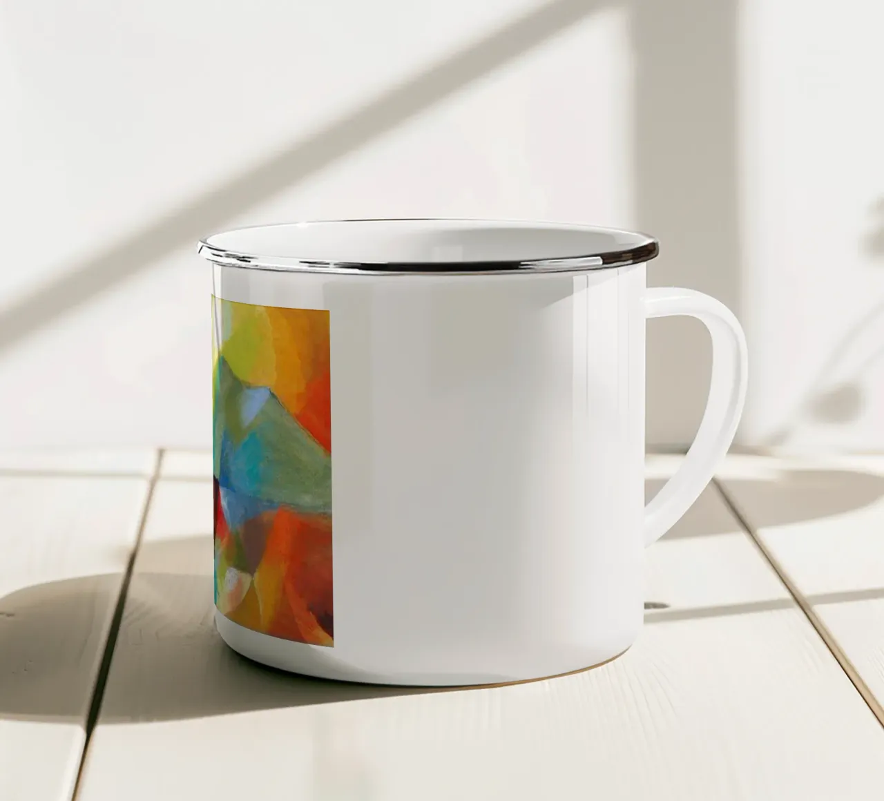 pittura astratta colorata august macke tazza in smalto da telek store