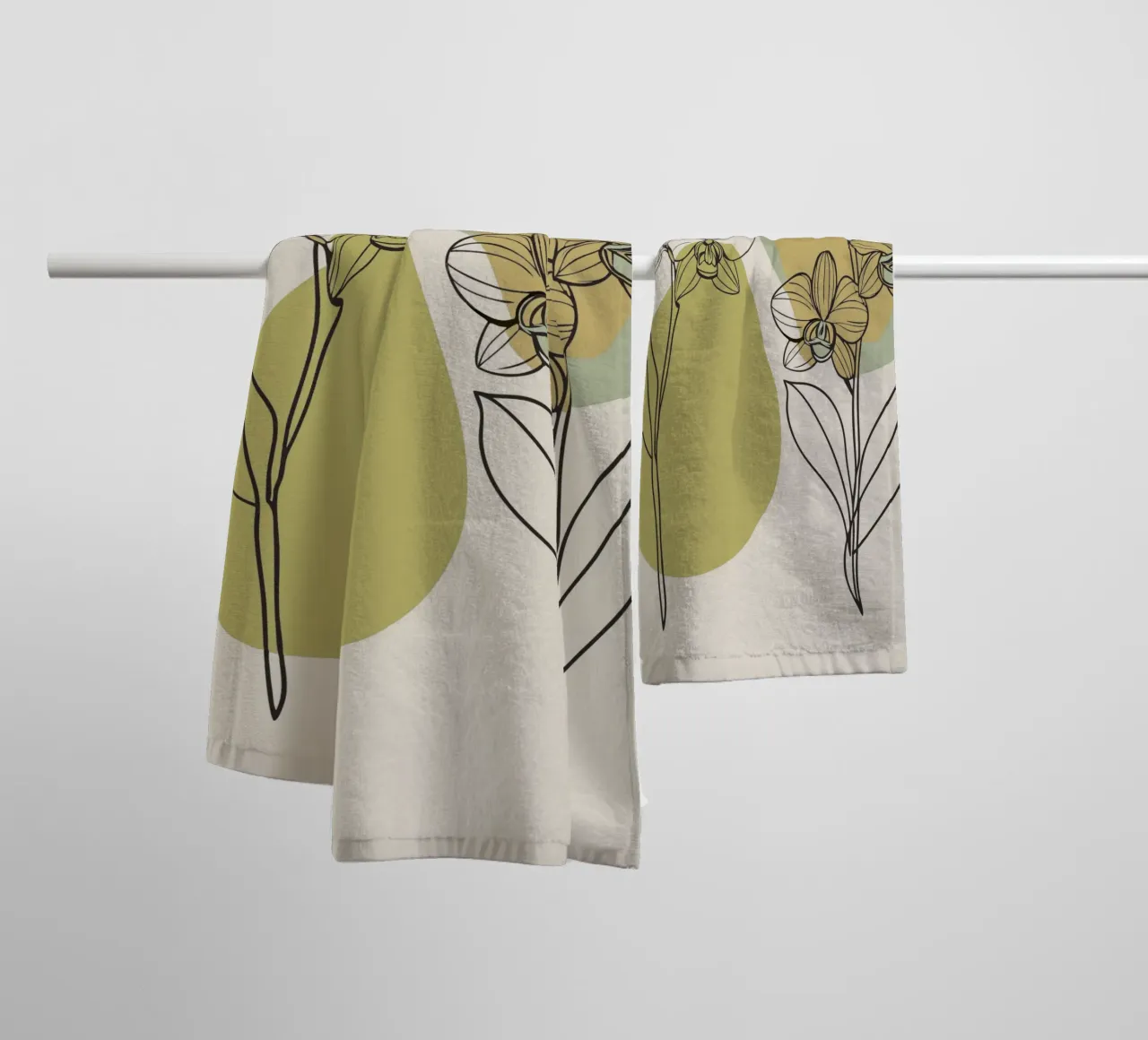 Due fiori di orchidea asciugamano da bagno da RELAXING TOUCH