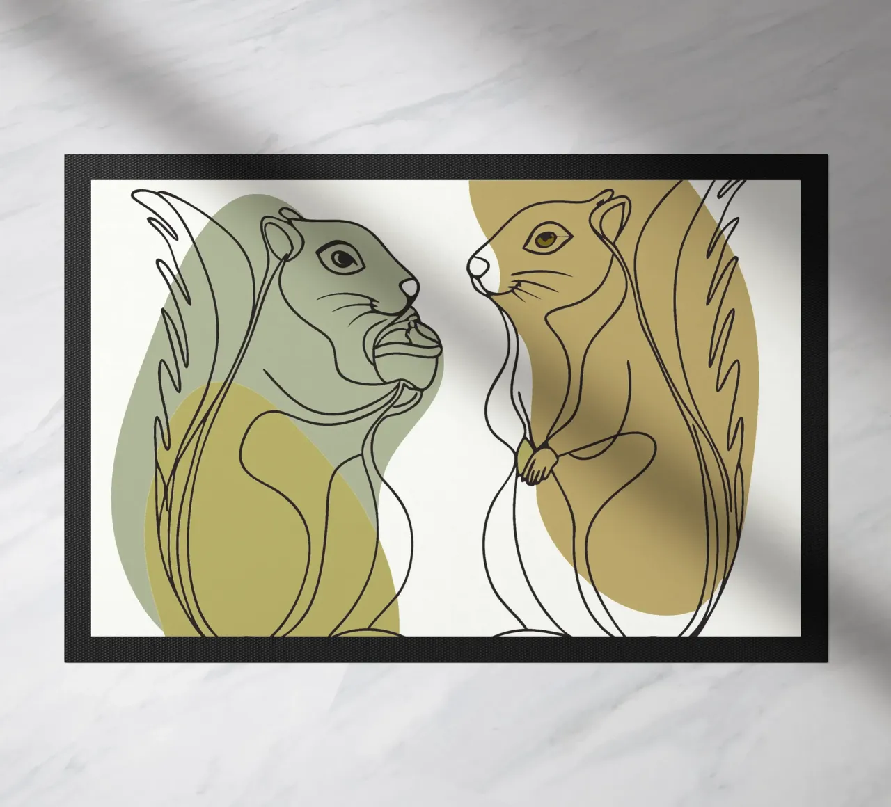 Two Squirrels doormat by RELAXING TOUCH