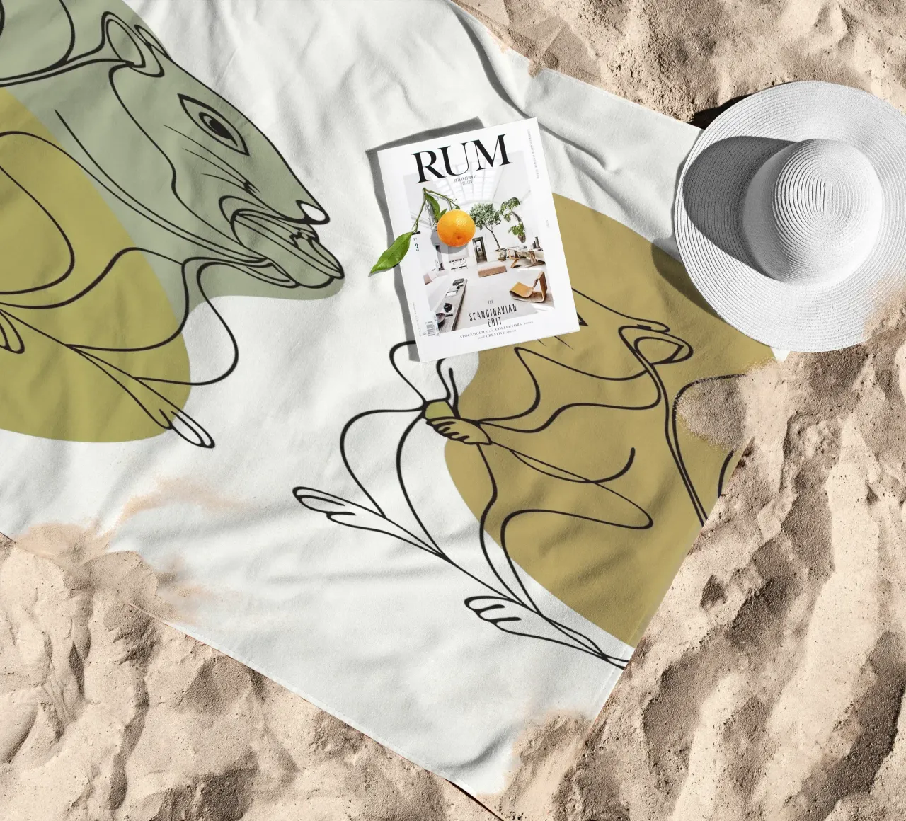 Two Squirrels beach towel by RELAXING TOUCH